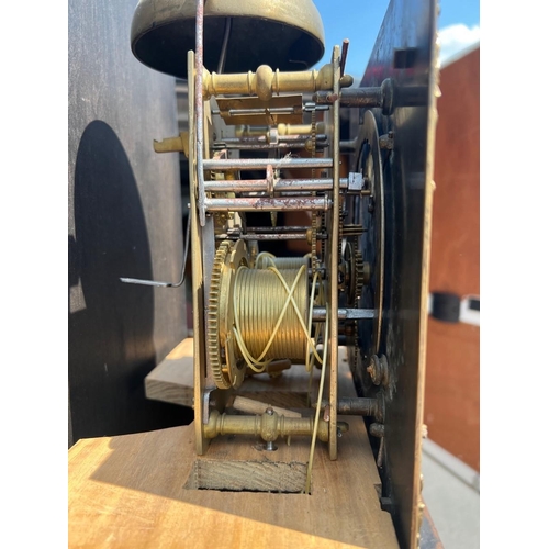 146 - AN 18TH CENTURY DESIGN WALNUT LONGCASE CLOCK
With gilt brass, silvered dial with subsidiary seconds ... 