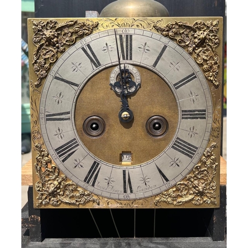 146 - AN 18TH CENTURY DESIGN WALNUT LONGCASE CLOCK
With gilt brass, silvered dial with subsidiary seconds ... 