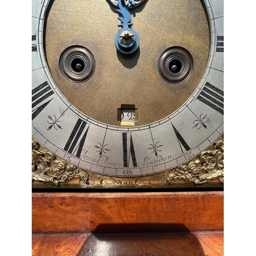 146 - AN 18TH CENTURY DESIGN WALNUT LONGCASE CLOCK
With gilt brass, silvered dial with subsidiary seconds ... 