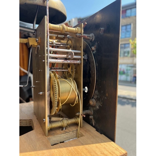 146 - AN 18TH CENTURY DESIGN WALNUT LONGCASE CLOCK
With gilt brass, silvered dial with subsidiary seconds ... 