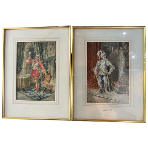 198 - SIDNEY GEORGE CATTERMOLE, A PAIR OF 19TH CENTURY WATERCOLOURS
Titled ‘Arming For The Tournament’, 17... 