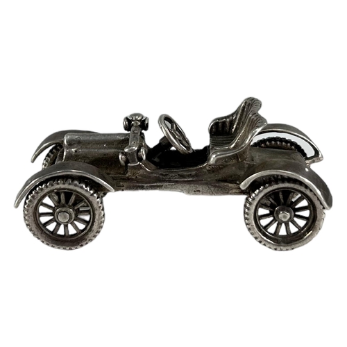 7 - MARGAROLI CARLO, A VINTAGE 1980’S ITALIAN SILVER MODEL OF A SIZAIRE ET NAUDIN 1908 CAR
Bearing hallm... 