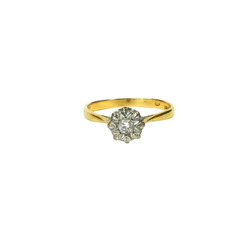 48 - AN 18CT YELLOW GOLD, DIAMOND SOLITAIRE RING
Having a central brilliant round cut diamond (approx. di... 