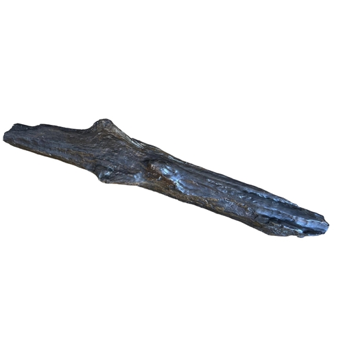 76 - A LARGE BRONZE SCULPTURE IN THE FORM OF A LOG.
(length 78cm)