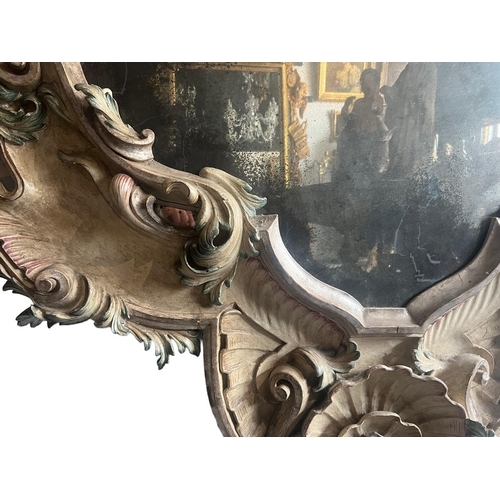 169A - A VERY LARGE AND IMPRESSIVE 18TH CENTURY CARVED WOOD AND PAINTED ITALIAN VENETIAN ROCOCO MIRROR 
Dec... 