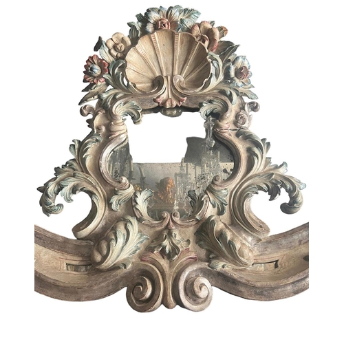 169A - A VERY LARGE AND IMPRESSIVE 18TH CENTURY CARVED WOOD AND PAINTED ITALIAN VENETIAN ROCOCO MIRROR 
Dec... 