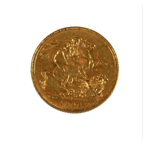 33A - A VICTORIAN 22CT GOLD FULL SOVEREIGN, 1900.