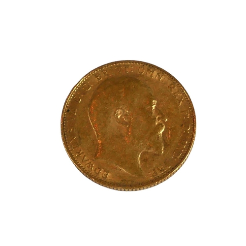 34A - A GEORGE V 22CT GOLD FULL SOVEREIGN, 1909, HAVING AUSTRALIAN MINT MARK FOR MELBOURNE.