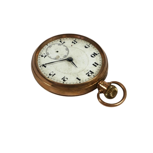 40A - BENSON BROTHERS, A 9CT GOLD OPEN FACED POCKET WATCH, HALLMARKED CHESTER, 1928
Having white enamel di... 