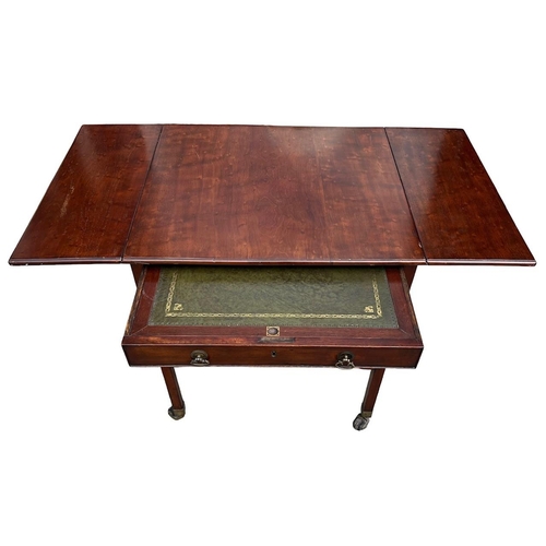 166A - MANNER OF THOMAS CHIPPENDALE, A FREESTANDING GEORGE III PLUM MAHOGANY AND HARWOOD INLAID DROP FLAP B... 