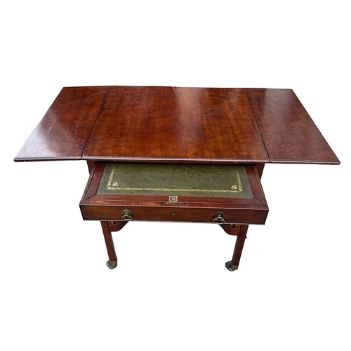 166A - MANNER OF THOMAS CHIPPENDALE, A FREESTANDING GEORGE III PLUM MAHOGANY AND HARWOOD INLAID DROP FLAP B... 