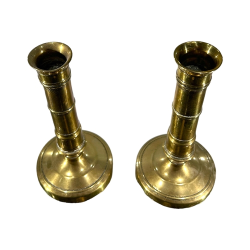 antique french brass push up candlesticks