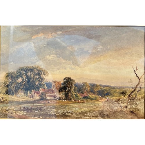 205 - ATTRIBUTED TO RICHARD PARTCHETT NOBLE, FL. 1829 - 1861, 19TH CENTURY WATERCOLOUR
Landscape view, vil... 