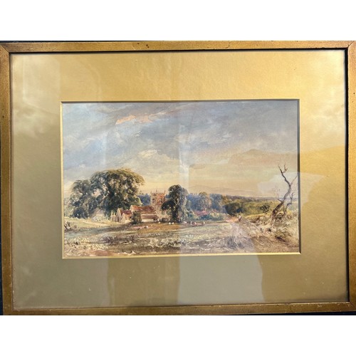 205 - ATTRIBUTED TO RICHARD PARTCHETT NOBLE, FL. 1829 - 1861, 19TH CENTURY WATERCOLOUR
Landscape view, vil... 