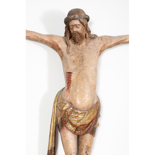 140A - MANNER OF MAFFEO OLIVIERI, 1484 IN BRESCIA - 1543/1544, A LARGE EARLY 16TH CENTURY POLYCHROME CARVED... 