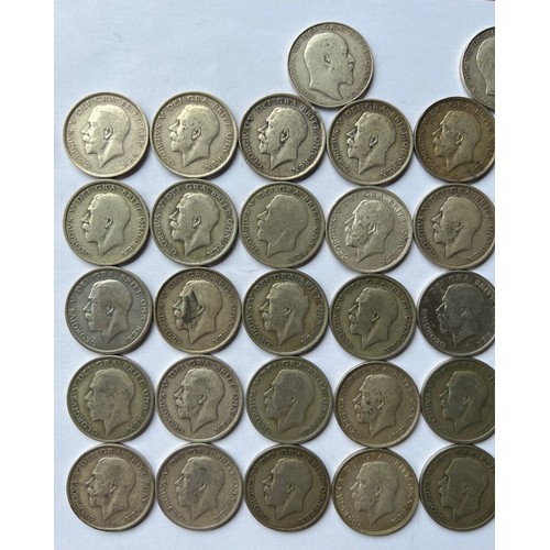 36A - A COLLECTION OF FORTY TWO VICTORIAN AND GEORGE V BRITISH SILVER HALF CROWN COINS
Comprising Young Vi... 