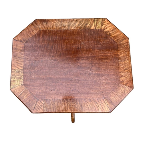 69 - A 19TH CENTURY REGENCY MAHOGANY AND BURR WALNUT TRIPOD SIDE TABLE
With single drawer.
(h 71cm x d 33... 
