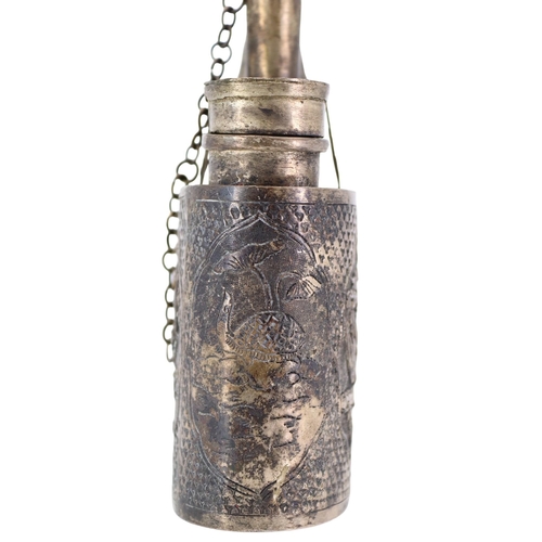 119 - A 19TH CENTURY QING DYNASTY CHINESE WATER PIPE HAVING SIX CHARACTER MARKS TO PIPE STEM
Oval cylindri... 