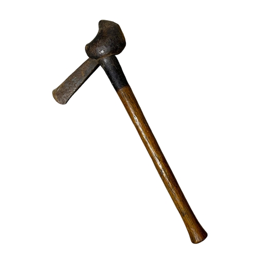 148 - TWO 19TH CENTURY NATIVE AMERICAN TOMAHAWKS. 
(longest length 69.2cm)