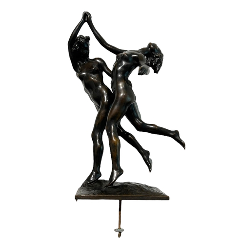 157 - M. VICTOR ROUSSEAU, BELGIAN, 1865 - 1954, THE EXHILARATING DANCE, CA, 1912, BRONZE SCULPTURE 
With d... 