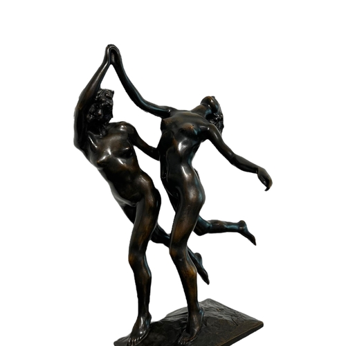 157 - M. VICTOR ROUSSEAU, BELGIAN, 1865 - 1954, THE EXHILARATING DANCE, CA, 1912, BRONZE SCULPTURE 
With d... 