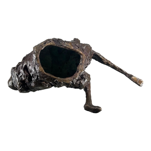 158 - OLIFFE RICHMOND, AUSTRALIAN, 1919 - 1977, ABSTRACT BRONZE OF A RECLINING FIGURE, Signed to underside... 