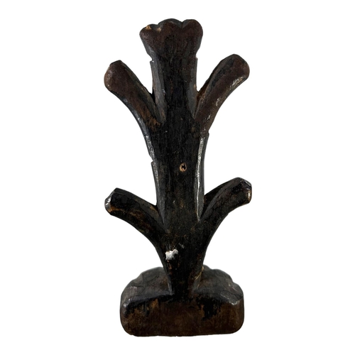 171 - AN 18TH /19TH CENTURY CONTINENTAL BONE AND WOOD CARVING OF ST SEBASTIAN TIED AGAINST A TREE. 
(h 15.... 