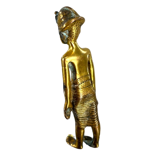 209 - A GILT BRONZE STATUETTE OF A BOY PHARAOH.
Height-8.3cm
