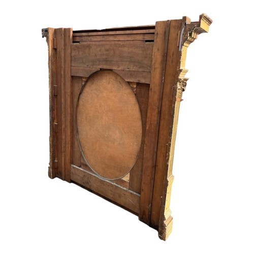 220 - TWO LARGE AND IMPRESSIVE EARLY 19TH CENTURY ENGLISH CARVED GILTWOOD AND GESSO OVERMANTLE MIRRORS
The... 
