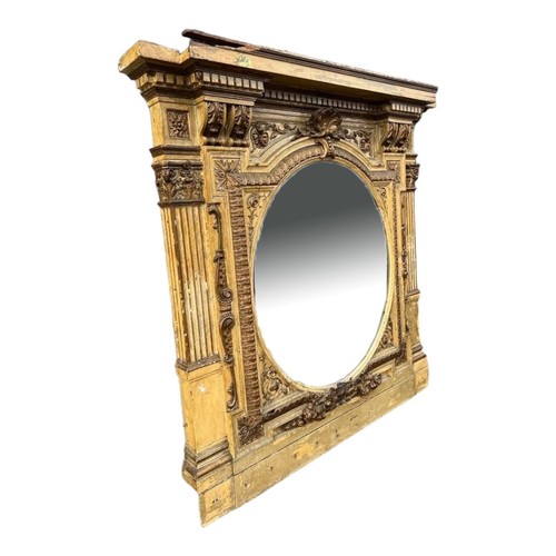 220 - TWO LARGE AND IMPRESSIVE EARLY 19TH CENTURY ENGLISH CARVED GILTWOOD AND GESSO OVERMANTLE MIRRORS
The... 
