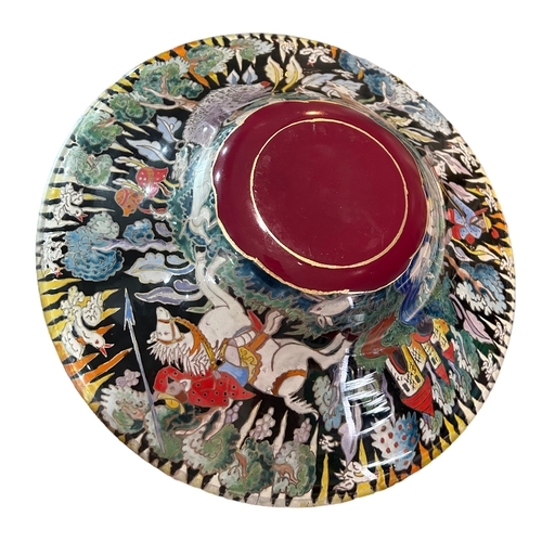 161A - GENÍS CIRERA, (SPAIN, 1890-1970). A LARGE 20TH CENTURY PAINTED ENAMEL GLASS BOWL DECORATED WITH RENA... 