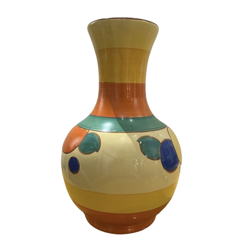 138 - EDNA BEST, LAWLEY POTTERY, AN ART DECO POTTERY VASE. 
(h 25cm x d 15.5cm)