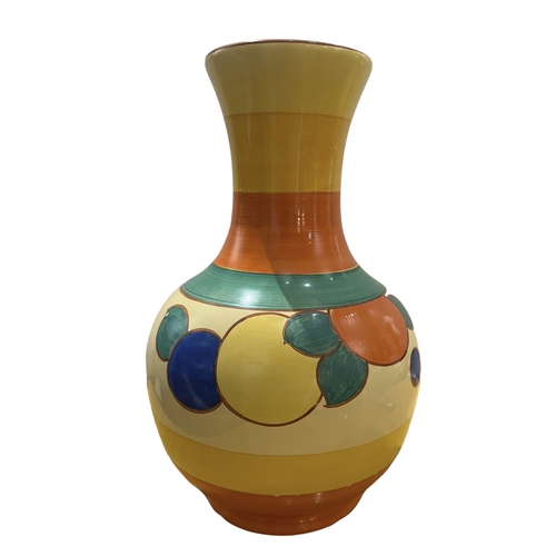 138 - EDNA BEST, LAWLEY POTTERY, AN ART DECO POTTERY VASE. 
(h 25cm x d 15.5cm)