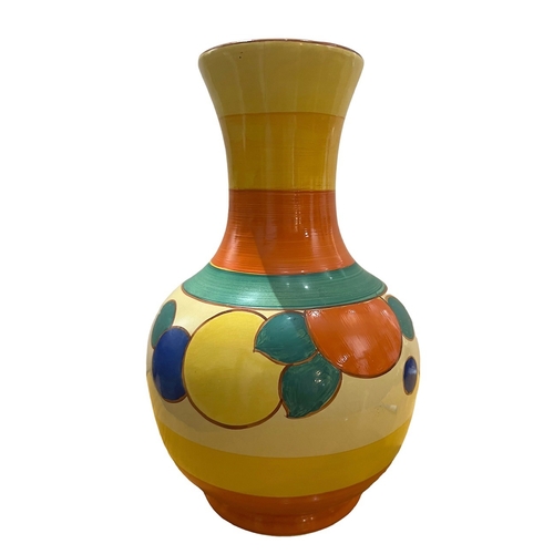 138 - EDNA BEST, LAWLEY POTTERY, AN ART DECO POTTERY VASE. 
(h 25cm x d 15.5cm)