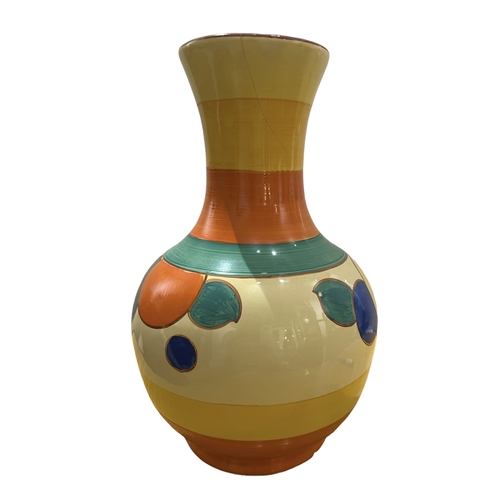 138 - EDNA BEST, LAWLEY POTTERY, AN ART DECO POTTERY VASE. 
(h 25cm x d 15.5cm)