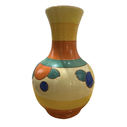 138 - EDNA BEST, LAWLEY POTTERY, AN ART DECO POTTERY VASE. 
(h 25cm x d 15.5cm)