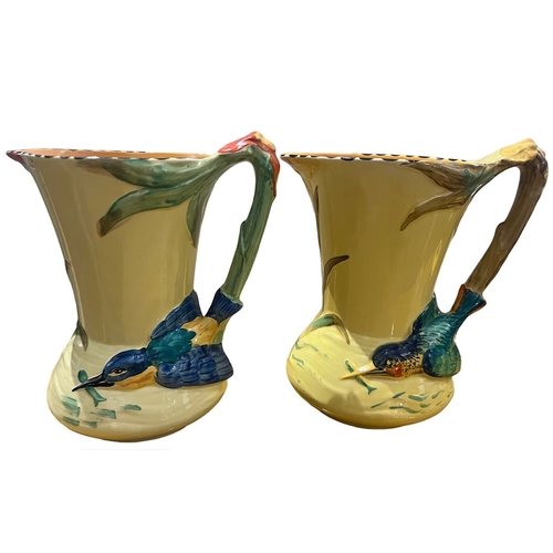 79A - BURLEIGH WARE, POTTERY, TWO ART DECO KINGFISHER JUGS, CIRCA 1930
All having yellow ground, stylised ... 