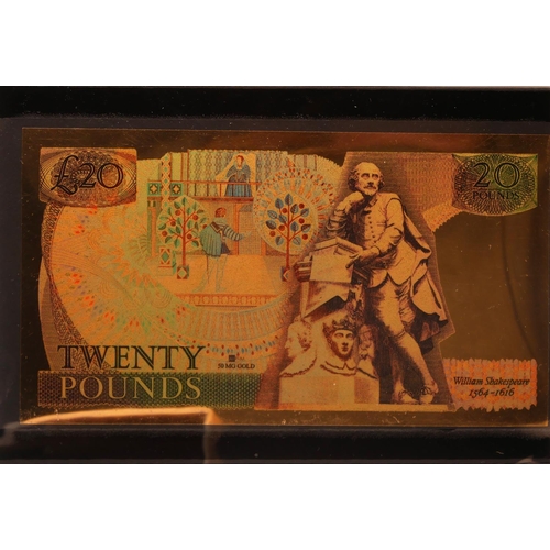 21 - LONDON MINT, THE GREAT BRITISH ICONS UK BANK NOTE COLLECTION COMPRISING OF TEN 24CT GOLD BANKNOTES A... 