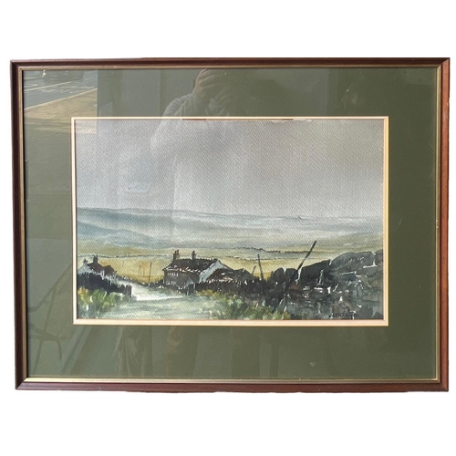 240 - ASHLEY JACKSON, B. 1940, WATERCOLOUR, COASTAL LANDSCAPE
With cottages, signed, dated 83, lower right... 