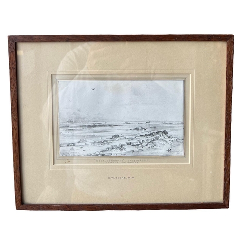 247 - EDWARD WILLIAM COOKE, R.A., BRITISH, 1811 - 1880, PENCIL DRAWING
Seascape, titled ‘Becklesbourne , S... 