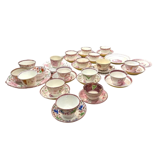 64 - A COLLECTION OF EARLY 19TH CENTURY PEARLWARE CUPS, SAUCERS, BOWLS PLATES ETC
Examples showing depict... 