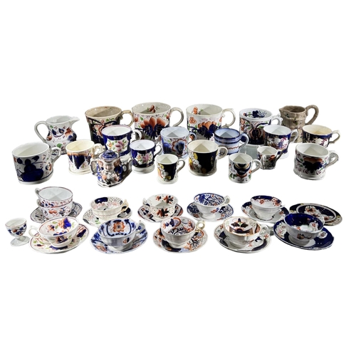 67 - LARGE COLLECTION OF 19TH CENTURY GAUDY MUGS, CUPS & SAUCERS
Various designs and patterns, majority d... 