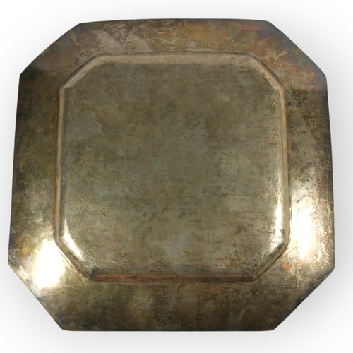 14A - A LARGE MID 20TH CENTURY IRAQI/IRANIAN SILVER NIELLO SQUARE TRAY
Decorated with central flower, ship... 