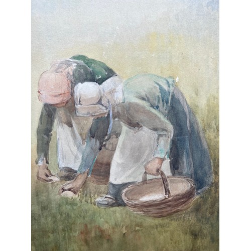 239 - MANNER OF JEAN FRANCOIS MILLET, AN EARLY 20TH CENTURY CHALK AND WATERCOLOUR ON PAPER
Group of presen... 