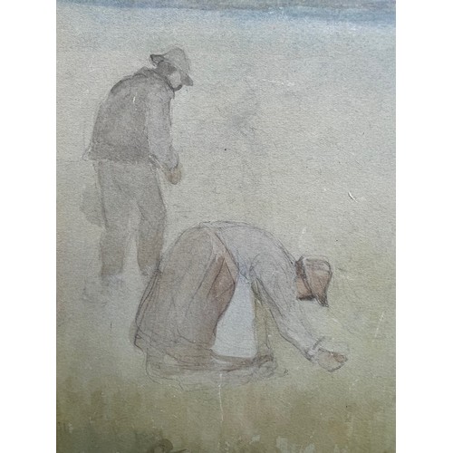 239 - MANNER OF JEAN FRANCOIS MILLET, AN EARLY 20TH CENTURY CHALK AND WATERCOLOUR ON PAPER
Group of presen... 