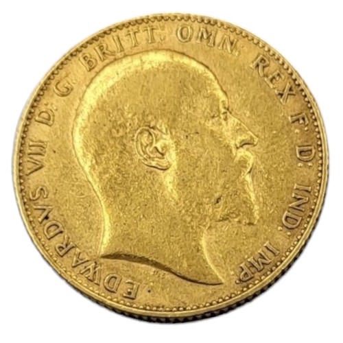 44 - AN EDWARDIAN 22CT GOLD FULL SOVEREIGN COIN, 1907.