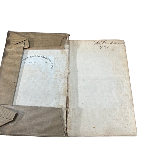 59B - MATHEW BOULTON, 1728 - 1809, BIRMINGHAM, SIGNED MID 18TH CENTURY BOOK TITLED: THE WISE AND INGENIOUS... 