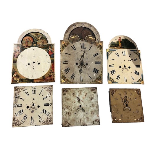 55C - A COLLECTION OF TWELVE 18TH/19TH CENTURY LONGCASE CLOCK 
Dials two signed John Adams Halesowen, Felt... 