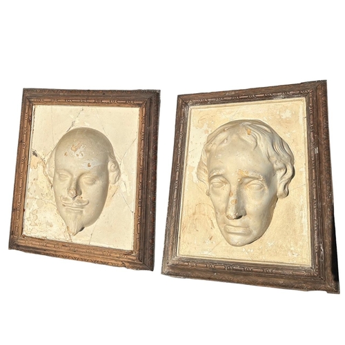 276A - A PAIR OF 19TH CENTURY VICTORIAN PLASTER PLAQUES SHOWING THE PORTRAITS OF WILLIAM SHAKESPEARE AND DA... 