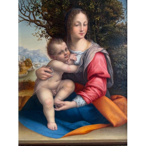 322 - CIRCLE OF CESARE DA SESTO, SESTO CALENDE, 1477 - 1523, MILAN, OIL ON PANEL
Madonna and child before ... 